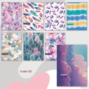 دفتر 80 برگ طلقی مجلد آزاده کد 122